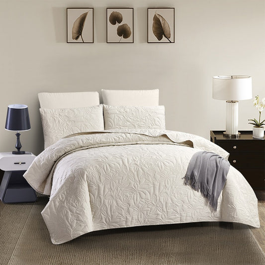 Ultrasonic Solid Color Comforter Set