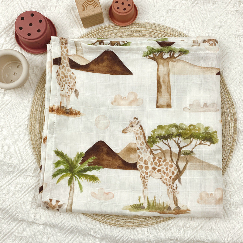 Floral Printed Baby Muslin Swaddle
