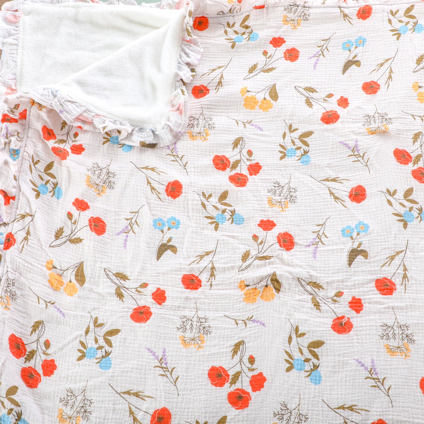 Floral Printed Muslin Flannel Blankets