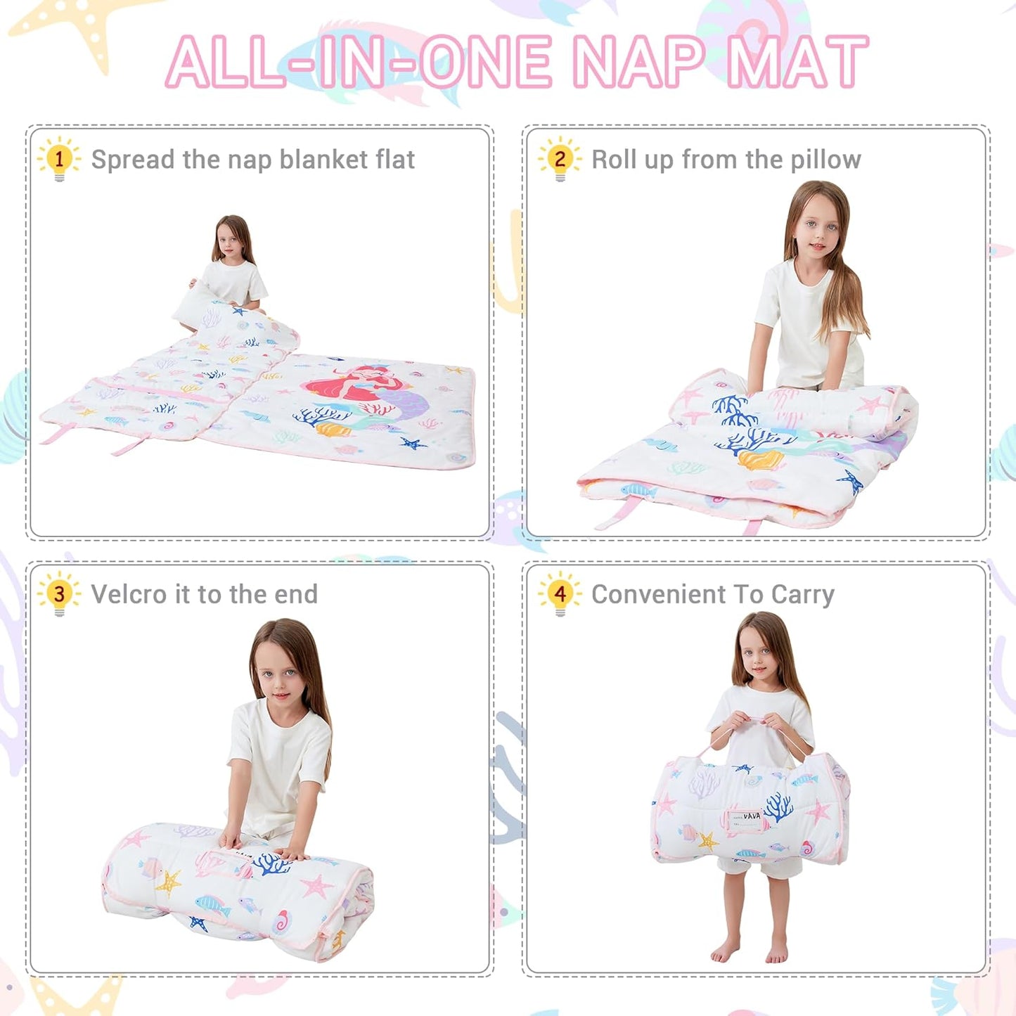 Mermaid Printed Kid Nap Mat