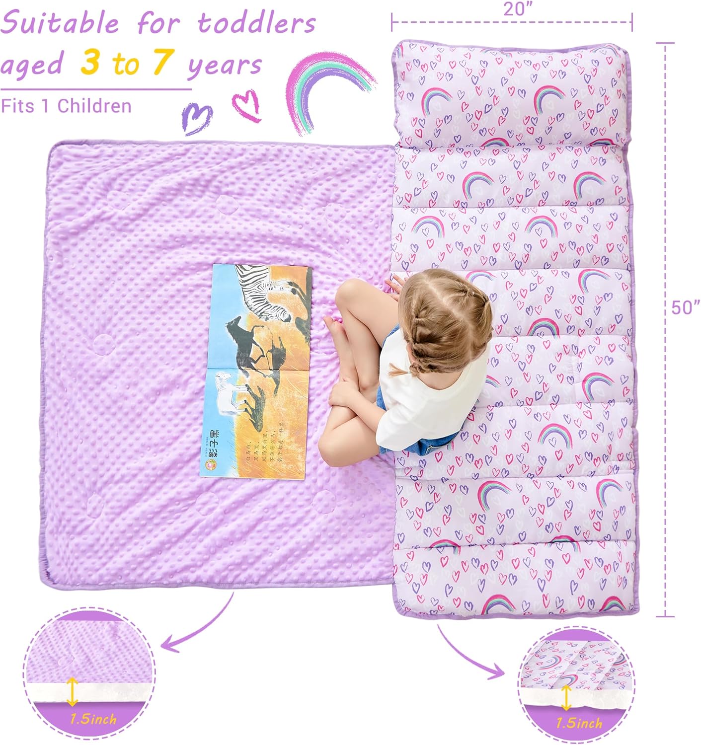 Rainbow Printed Kid Nap Mat