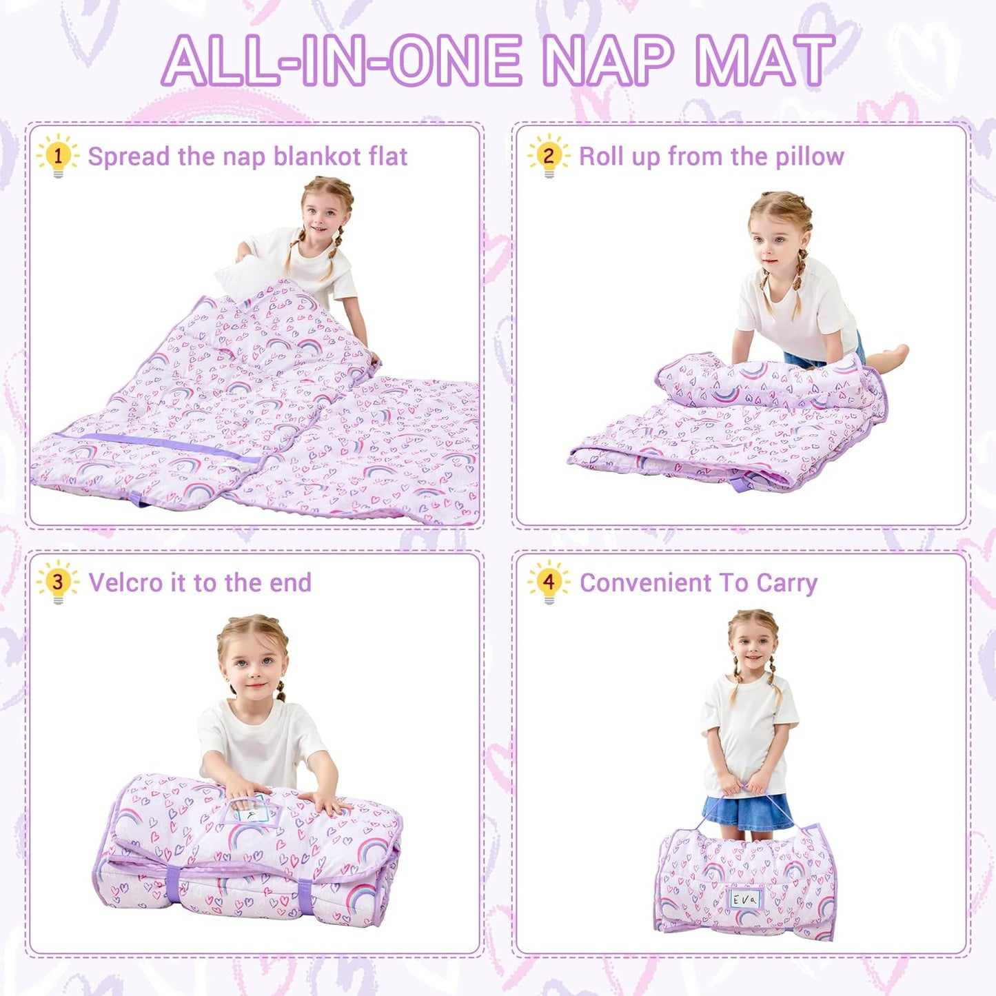 Rainbow Printed Kid Nap Mat