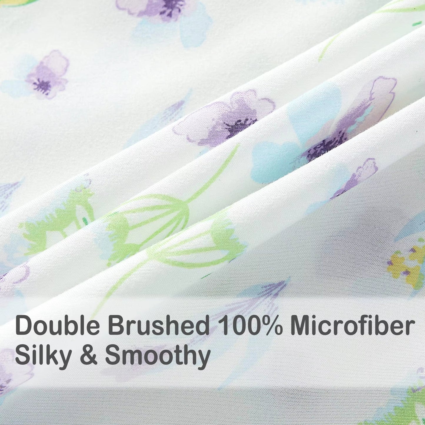 15'' Deep Pocket Blue Dandelion Printed Bed Sheets Set