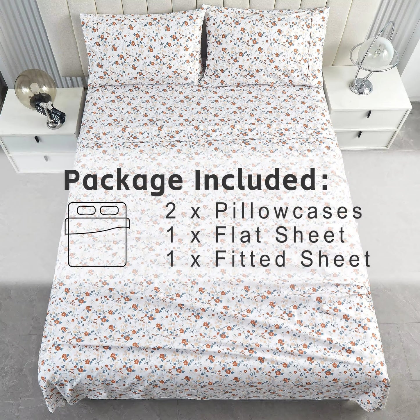 All-Season Double Brushed with 15“ Deep Pocket Bed Sheet Set