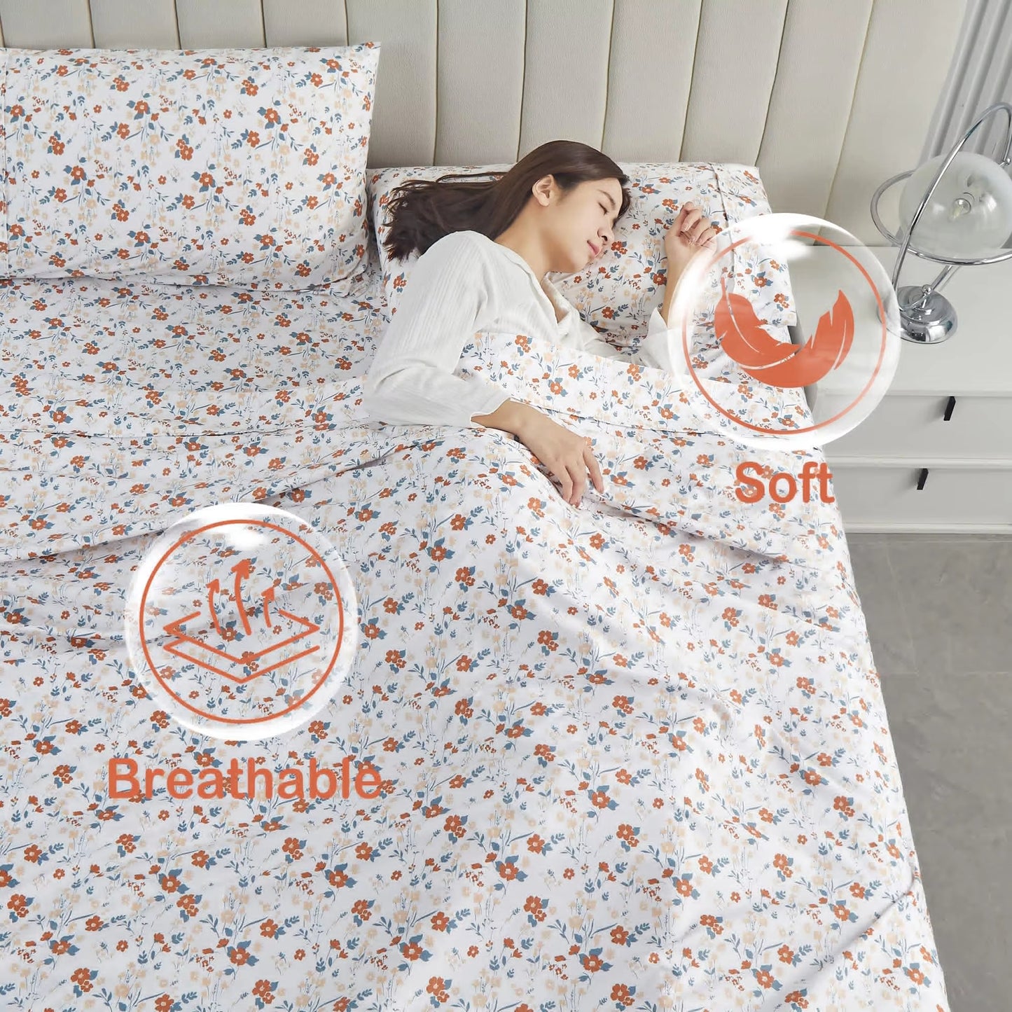 All-Season Double Brushed with 15“ Deep Pocket Bed Sheet Set