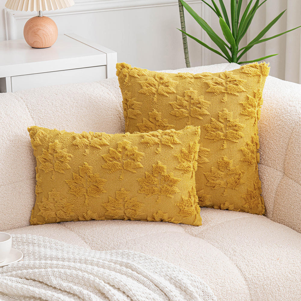 Cozy Embroidered Maple Leaf Pillow