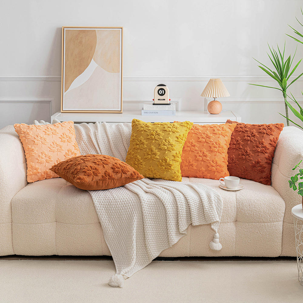 Cozy Embroidered Maple Leaf Pillow