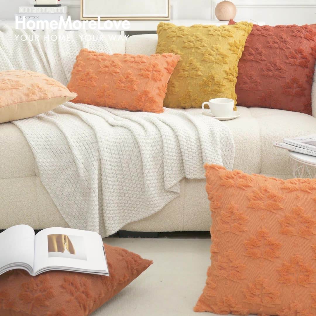 Cozy Embroidered Maple Leaf Pillow