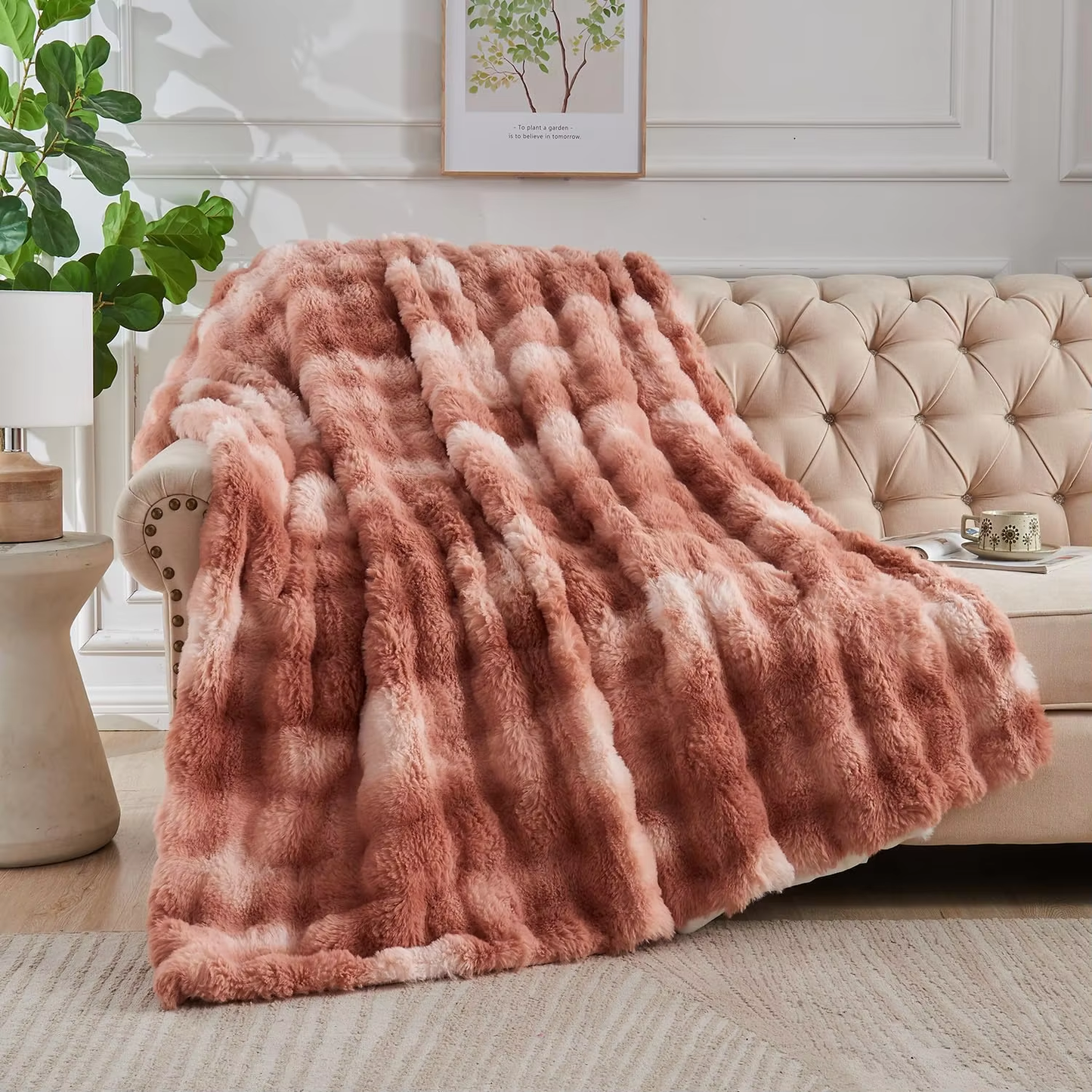 Tie-dye Fax Fur Fleece Blanket Throw