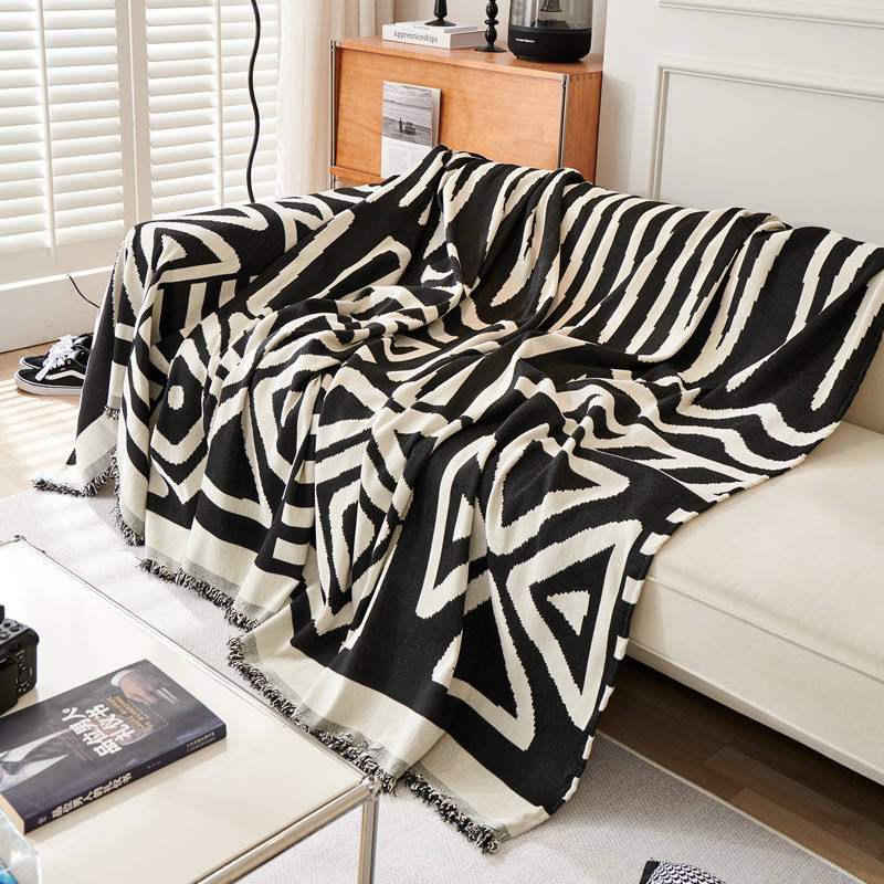 Bohemian Style Chenille Throw Blanket