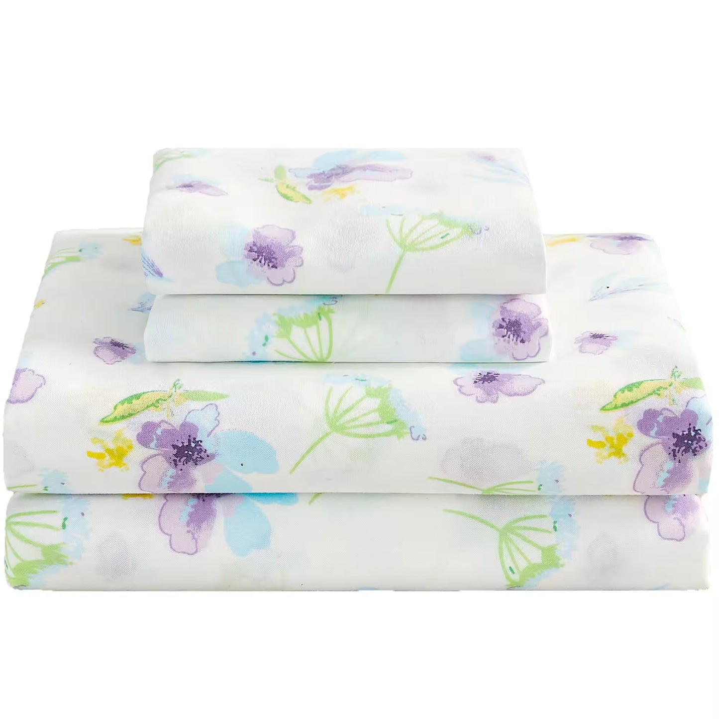 15'' Deep Pocket Blue Dandelion Printed Bed Sheets Set