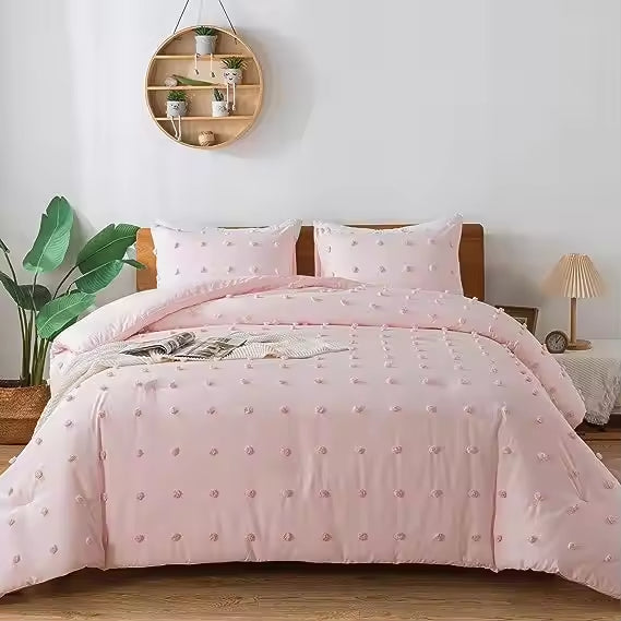 Breathable Plain Color Soft Fluffy Quilt Sets