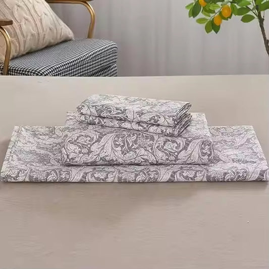 Cotton Plant Leaves Floral Printed Bed Sheets Set