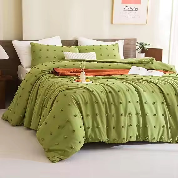 Breathable Plain Color Soft Fluffy Quilt Sets