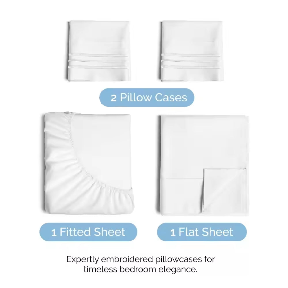 4-piece Deep Pocket Wrinkle Free Microfiber Bed Sheet Set
