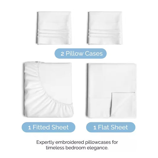4-piece Deep Pocket Wrinkle Free Microfiber Bed Sheet Set