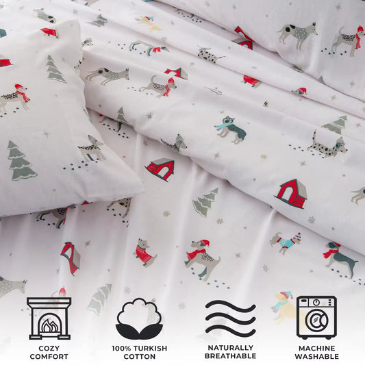 4-Piece Christmas Children's Holiday Printed Bed Sheets Set
