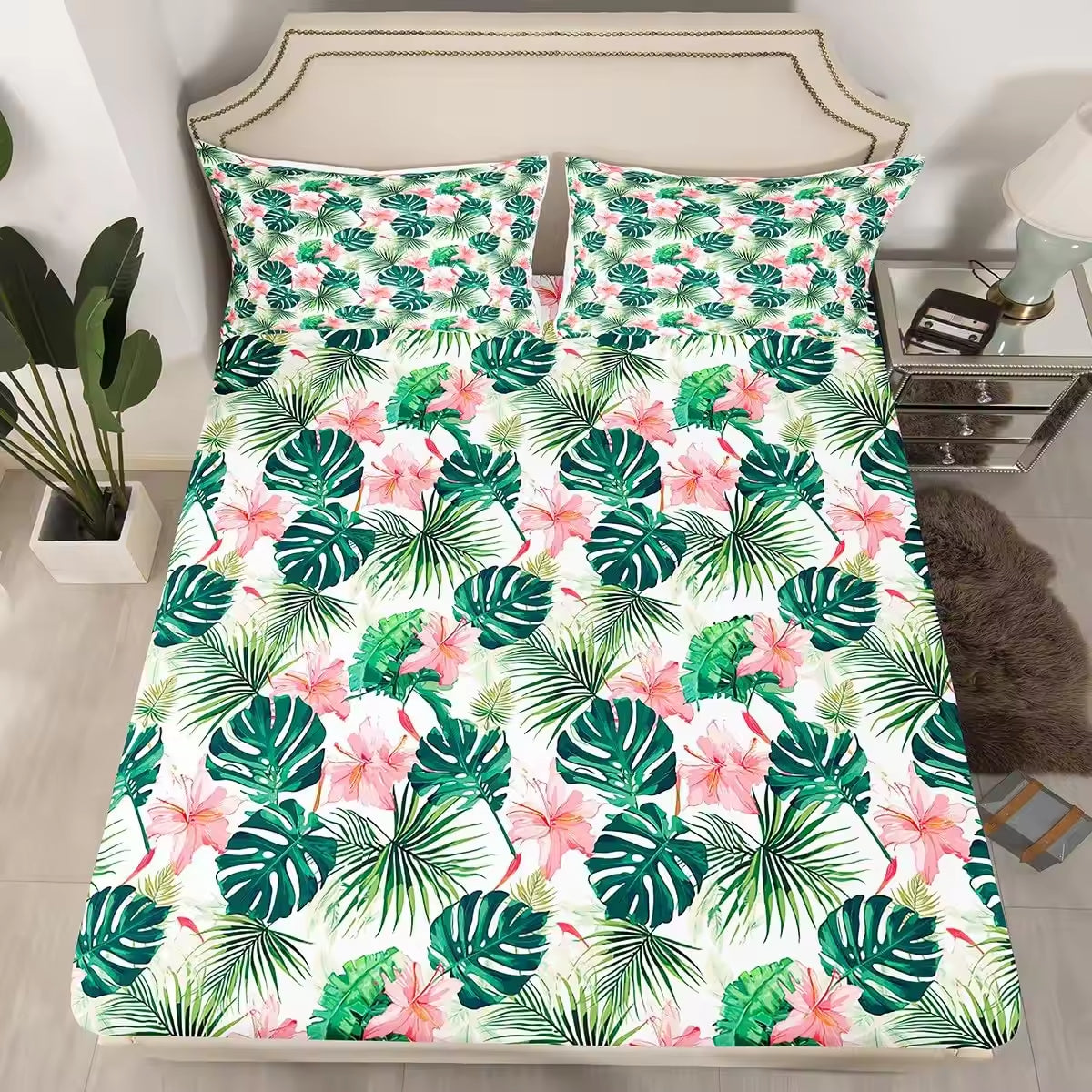 Custom Flower Floral Queen Size Kids Bed Sheets Set