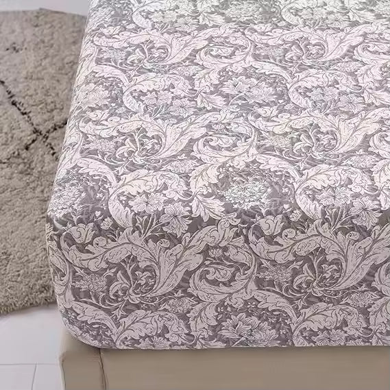 Cotton Plant Leaves Floral Printed Bed Sheets Set