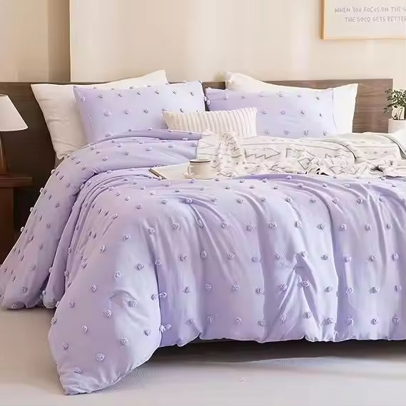 Breathable Plain Color Soft Fluffy Quilt Sets