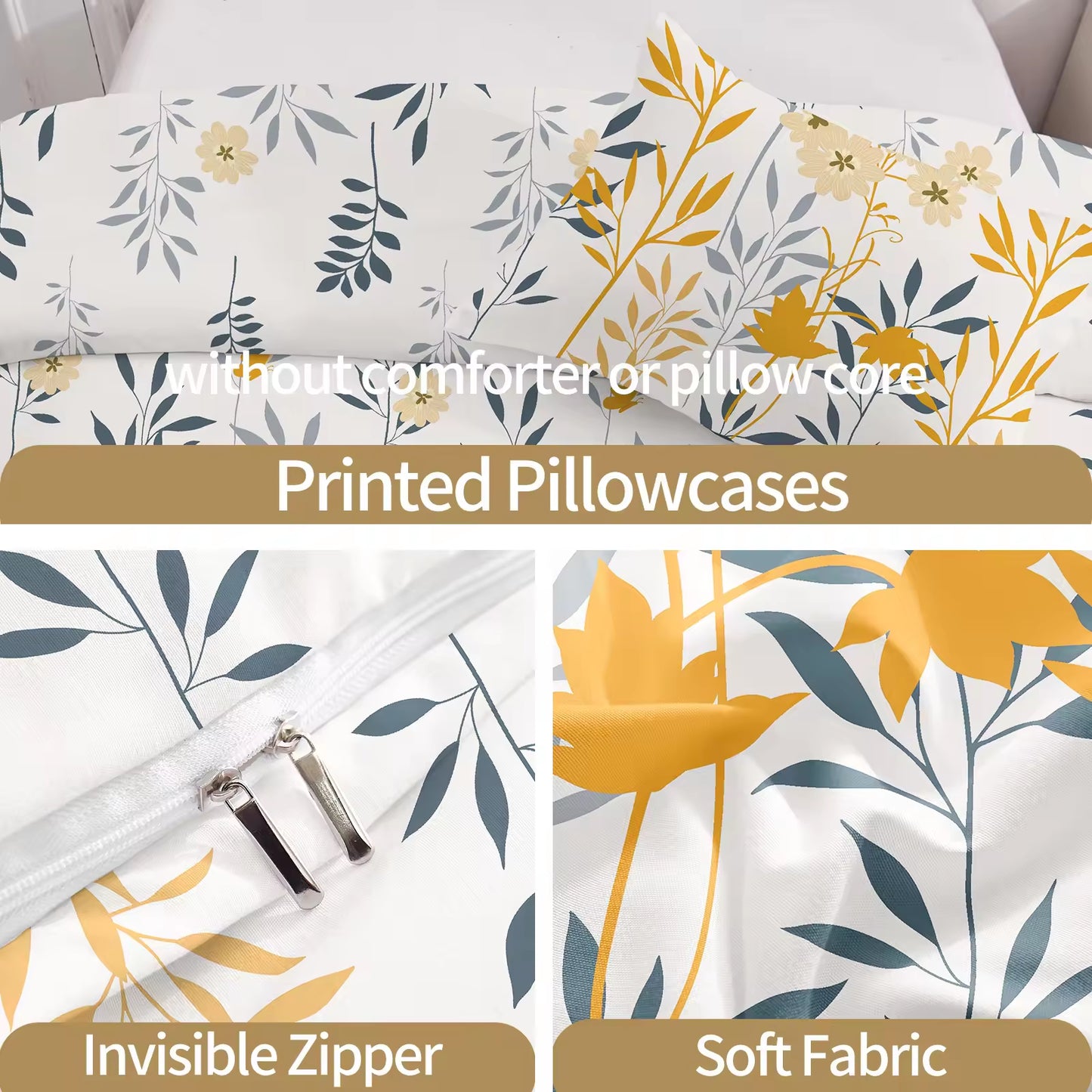 Autumn Colors Plants and Flowers Print Comforter Sets