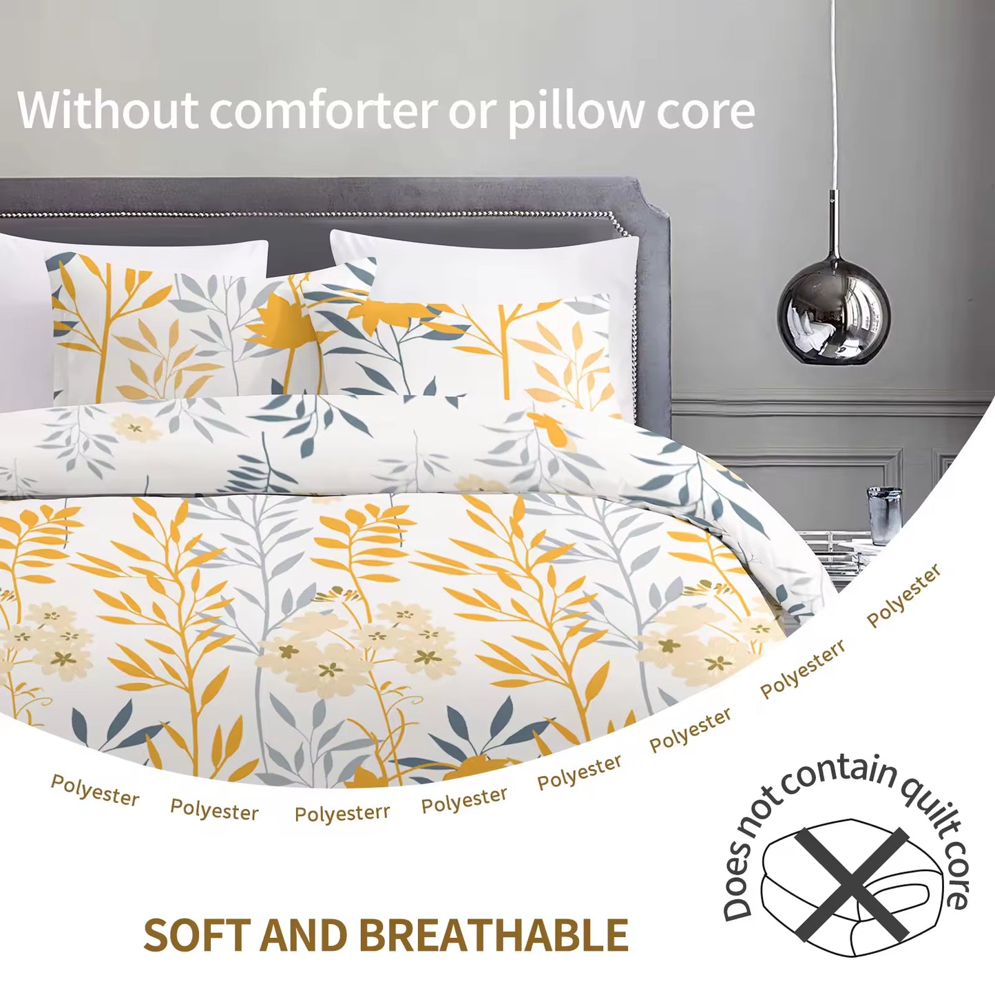 Autumn Colors Plants and Flowers Print Comforter Sets