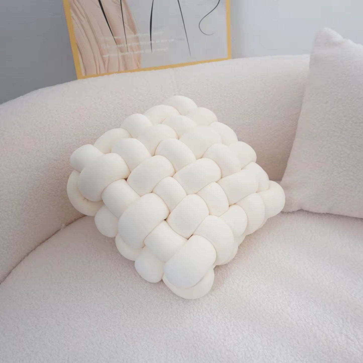 Square Woven Sofa Back Plush Decorative Pillows & Cushions