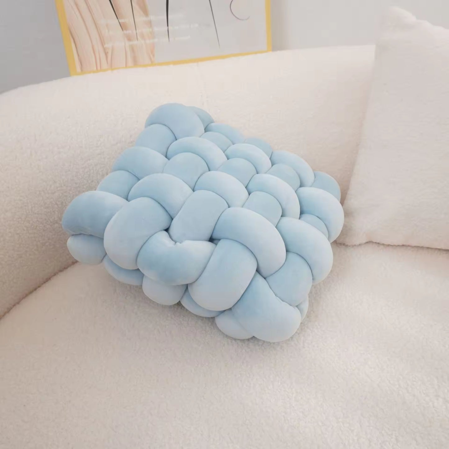 Square Woven Sofa Back Plush Decorative Pillows & Cushions