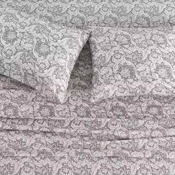 Cotton Plant Leaves Floral Printed Bed Sheets Set