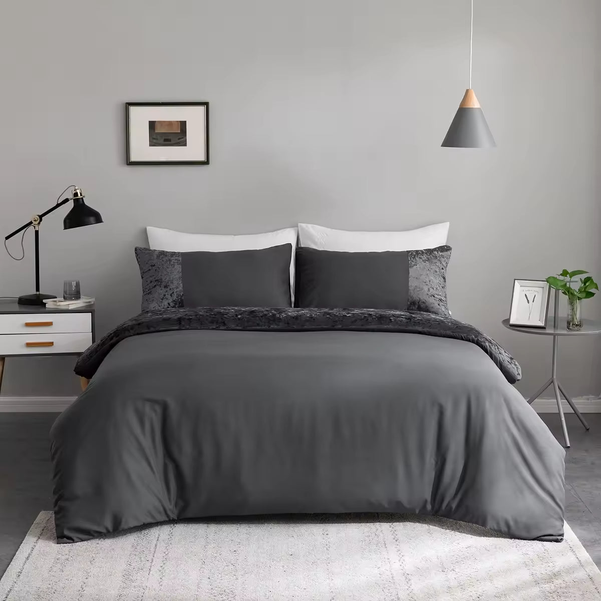 Velvet Splicing Duvet Covers Three Piece Quilt Sets