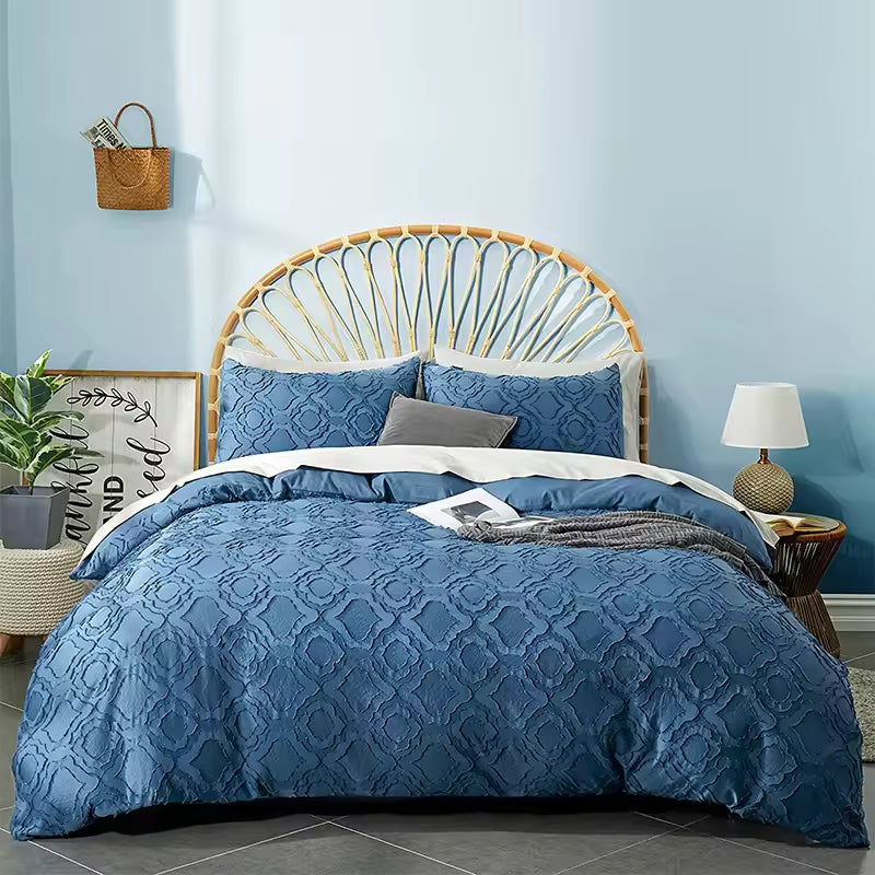 Plucked Three Piece Pure Cotton Textured Comforter Sets
