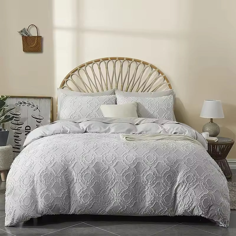 Plucked Three Piece Pure Cotton Textured Comforter Sets