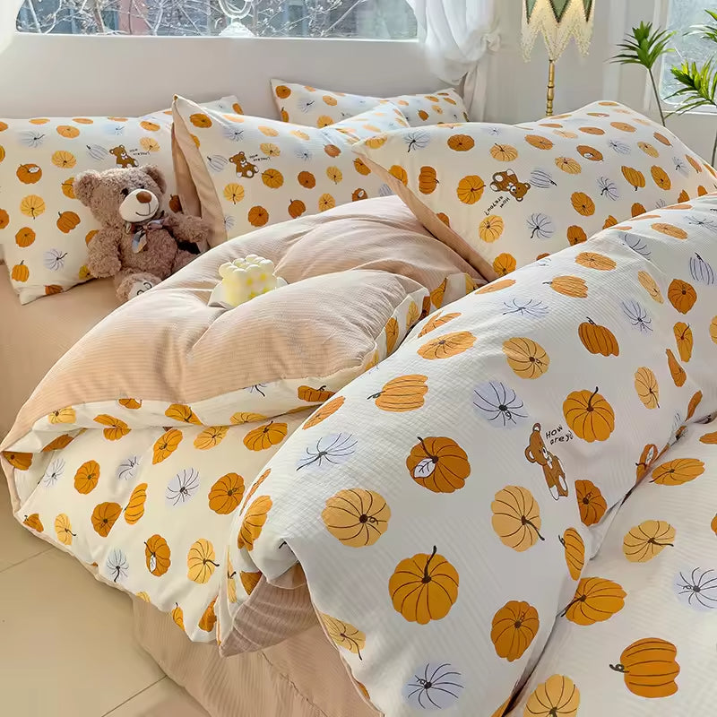 Cute Jacquard Washed Bubble Gauze Comforter Sets