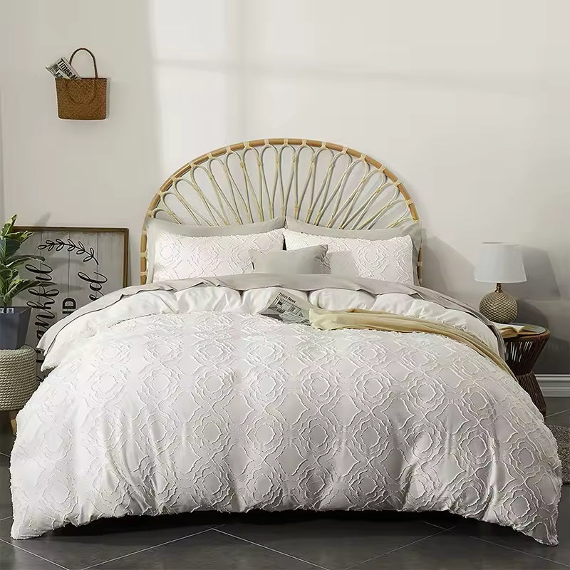 Plucked Three Piece Pure Cotton Textured Comforter Sets