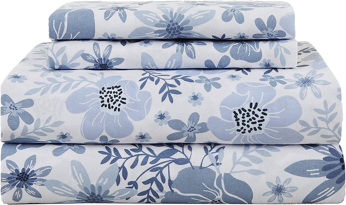 Floral Soft Breathable Microfiber Printed Bed Sheet Set