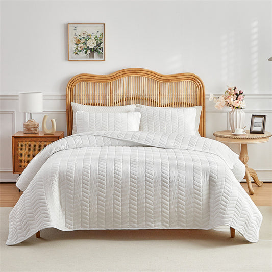 Double-sided Solid Color Quilted Comforter Set