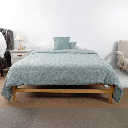 Green Textured Tufted Comforter Sets