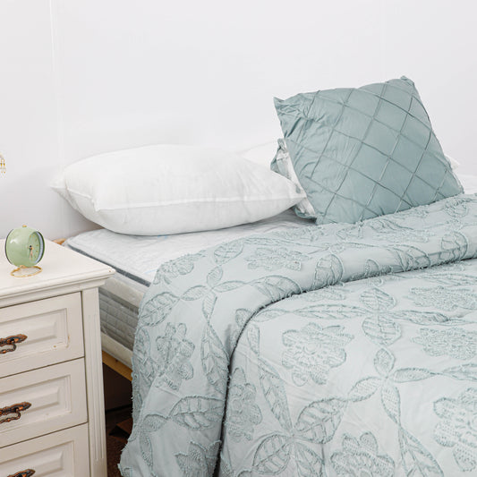 Green Textured Tufted Comforter Sets