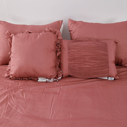 Burgundy Ruffled Comforter Sets