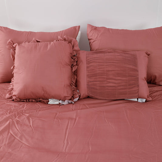 Burgundy Ruffled Comforter Sets