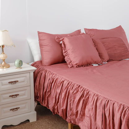 Burgundy Ruffled Comforter Sets