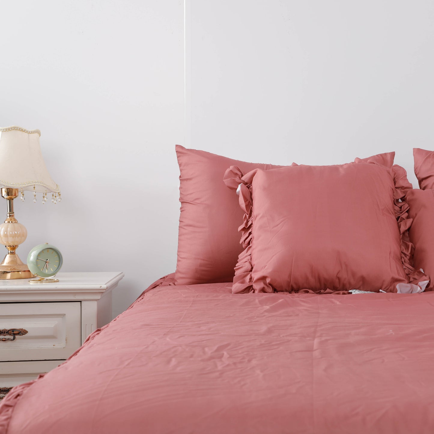 Burgundy Ruffled Comforter Sets