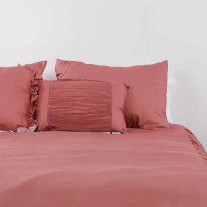 Burgundy Ruffled Comforter Sets