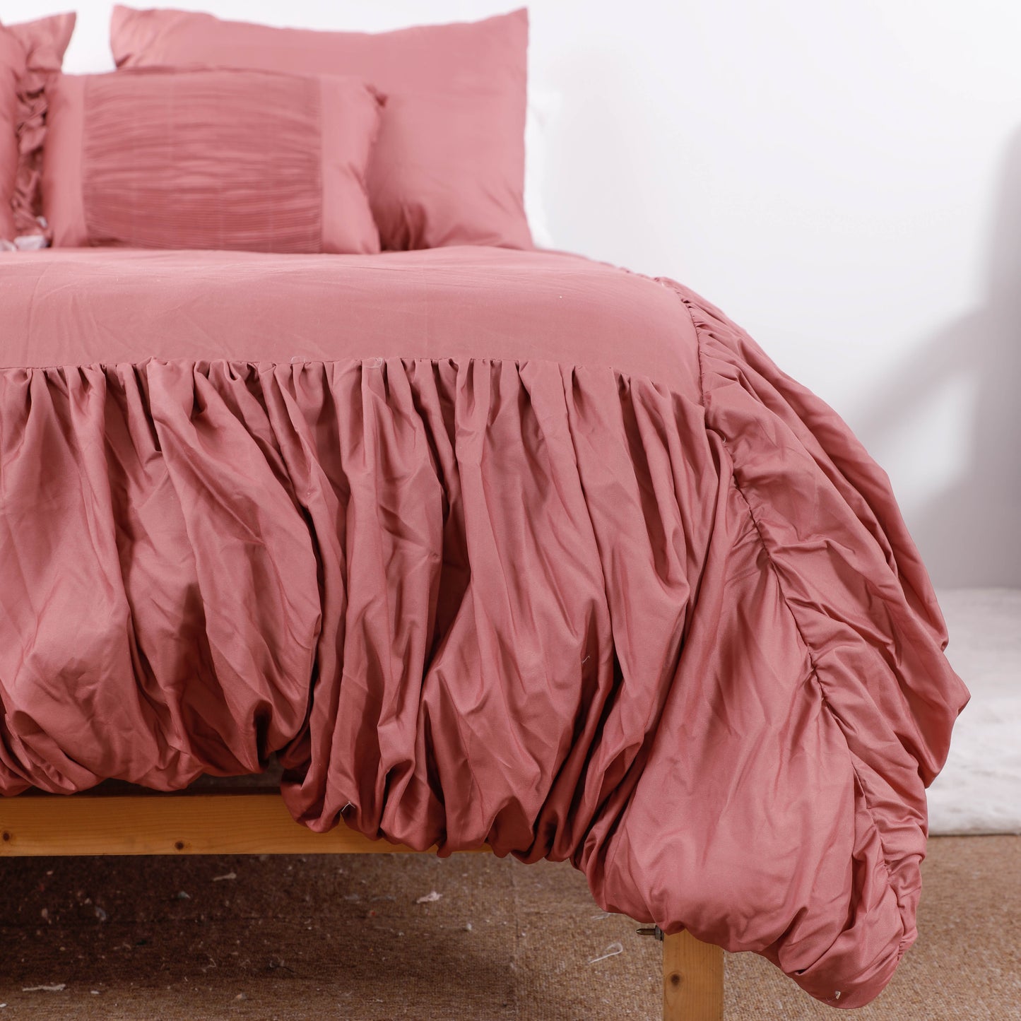 Burgundy Ruffled Comforter Sets
