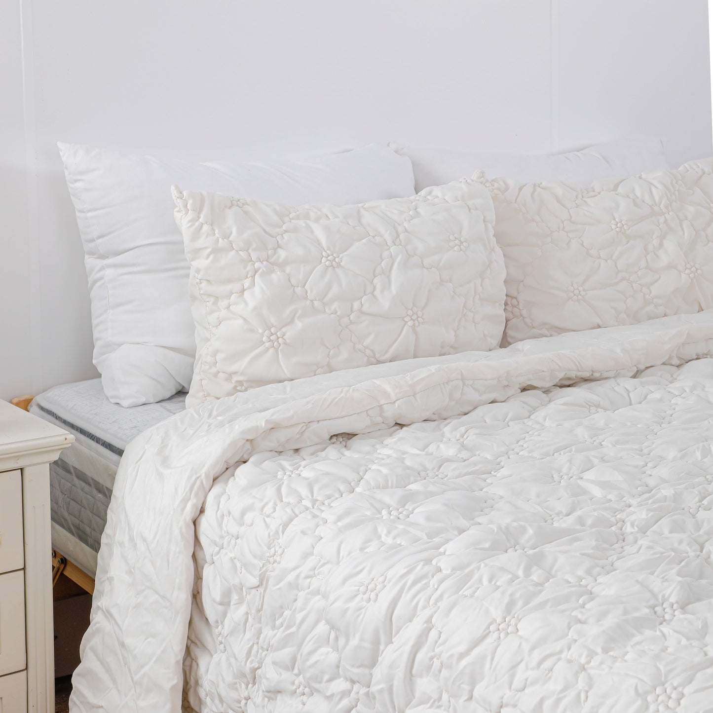 Ruched Floral Comforter Sets