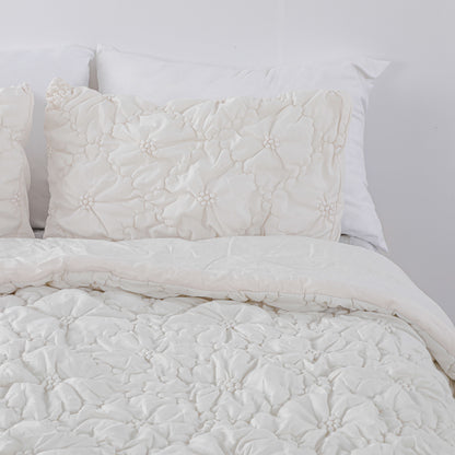 Ruched Floral Comforter Sets