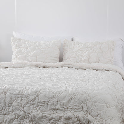 Ruched Floral Comforter Sets