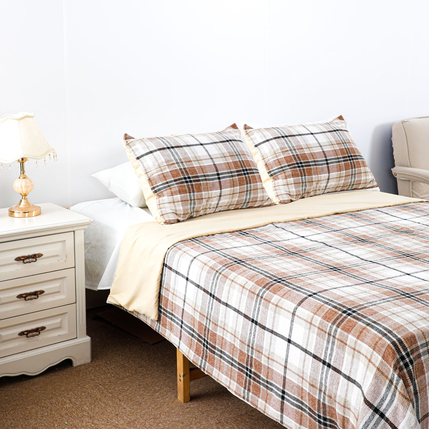 Fresh Design Plaid Print Comforter Sets