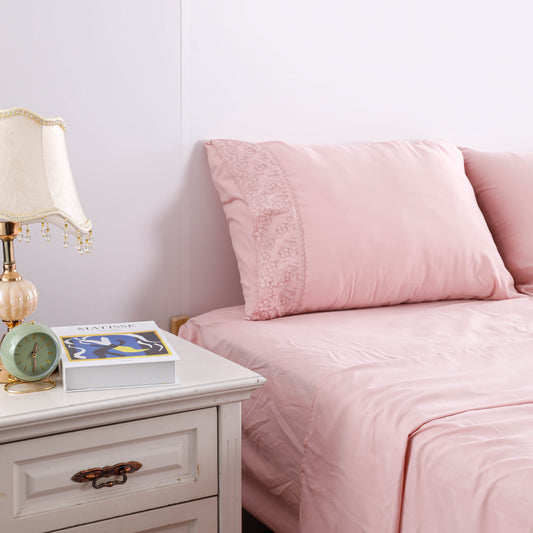 Princess Style Lace Trim Comforter Sets