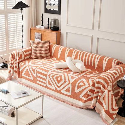 Bohemian Style Chenille Throw Blanket